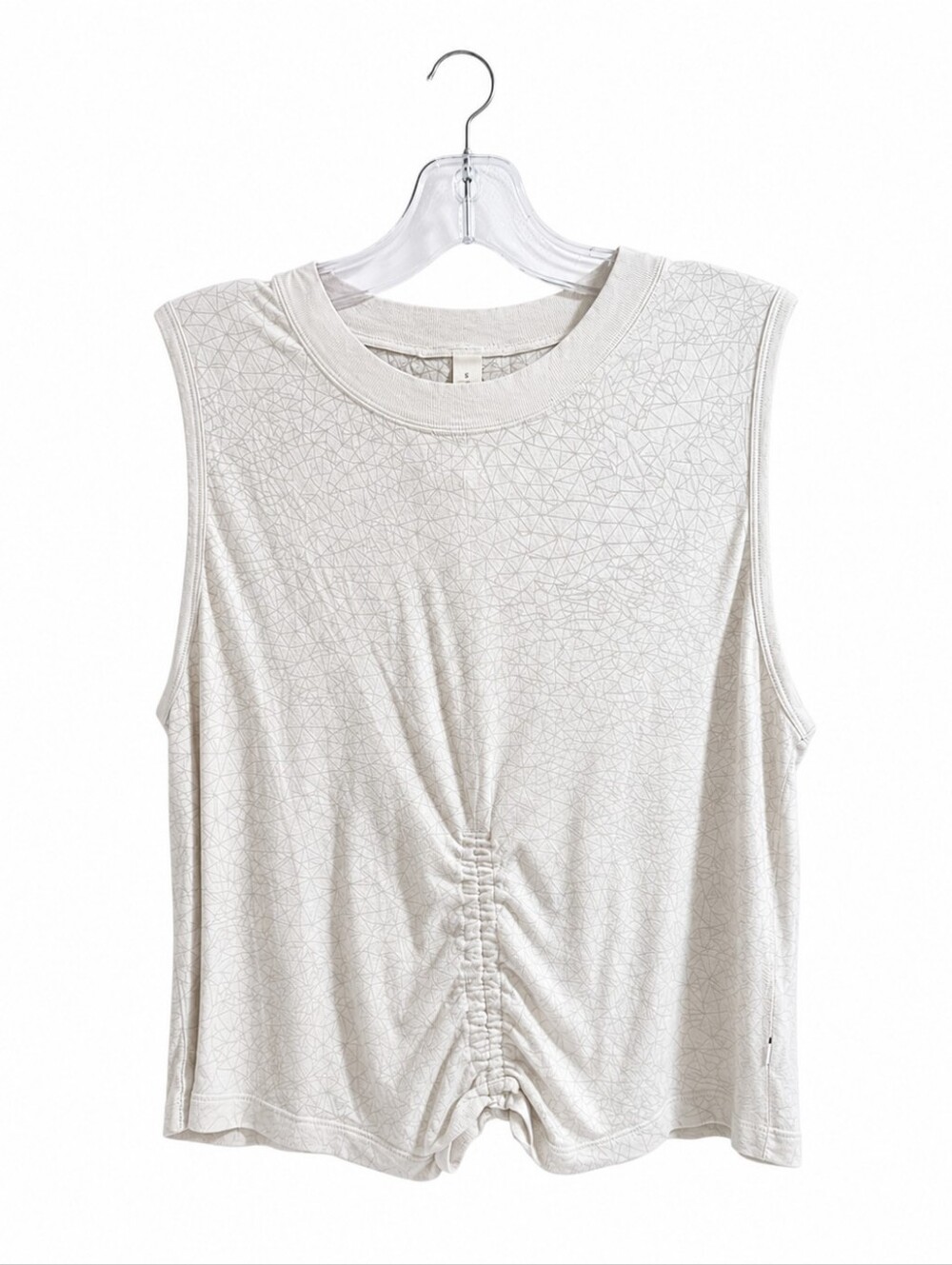 Lululemon Women’s Cinch Me Up Front Tank Size 8 White Ruched Sleeveless Yoga
